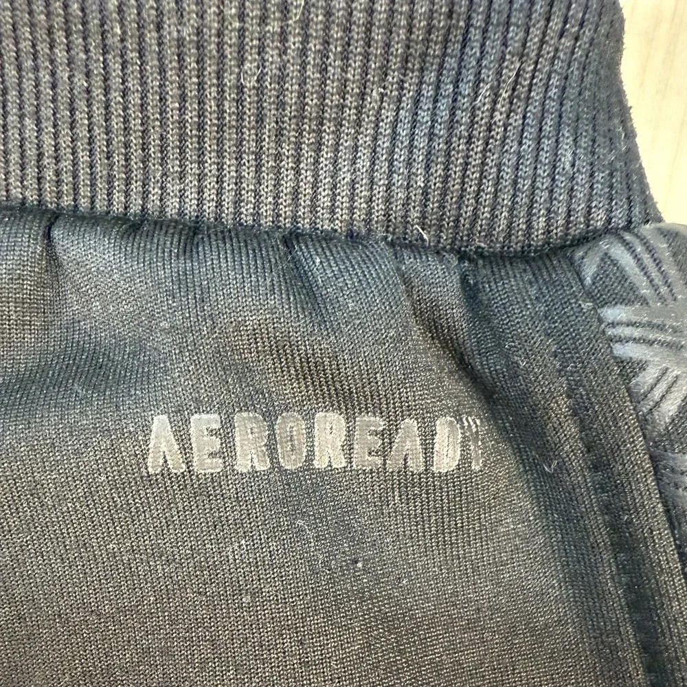 Adidas Aeroready Mens Size L Tapered Zipper Ankle Black Fleece Training Pants